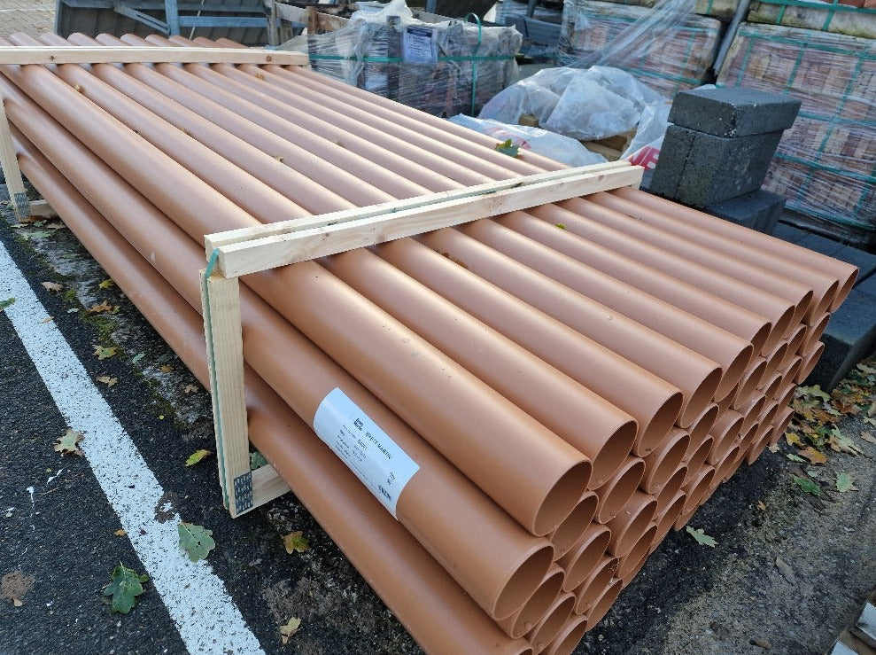 110mm Underground Drainage Pipe 3m, Plain Ended