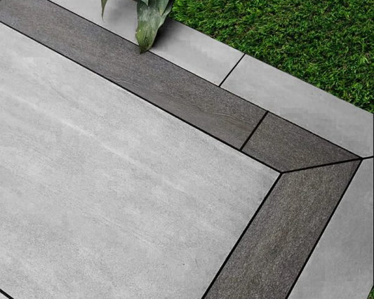 County Anthracite Porcelain Edging Tiles 900x200mm - 20mm Thick