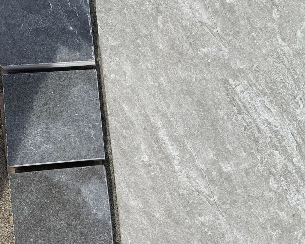 County Anthracite Porcelain Cobbles - 100x100mm or 200x100mm - 20mm Thick