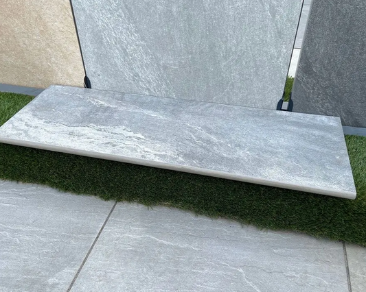 Earthcore Grey Bullnosed Porcelain Steps 900x300mm - 20mm Thick