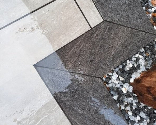 County Anthracite Porcelain Edging Tiles 900x200mm - 20mm Thick