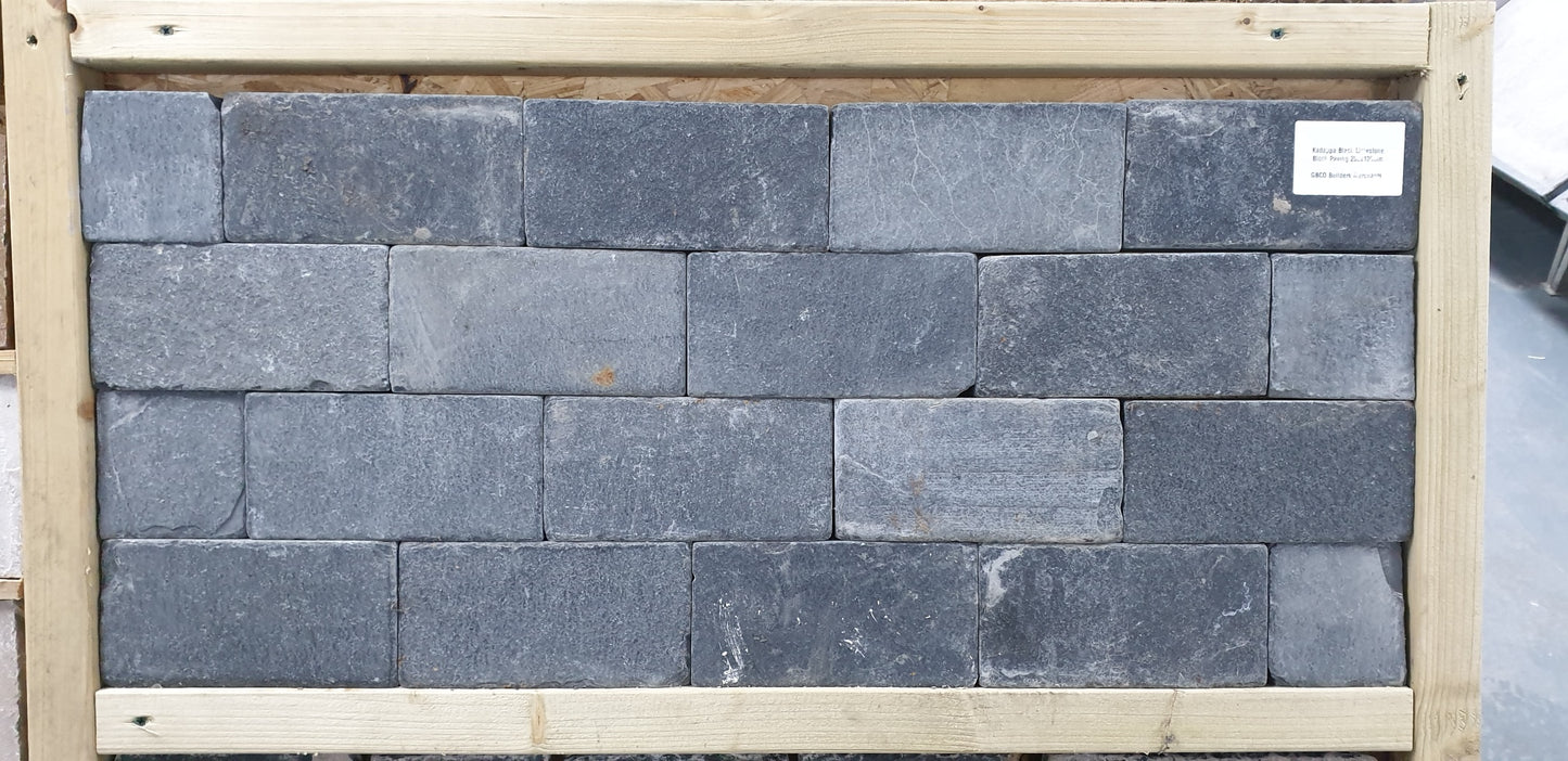 Black Limestone Block Paving