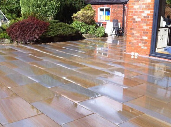 Indian York Sawn & Honed Natural Stone Paving Less Than £32 per Sqm Inc Vat