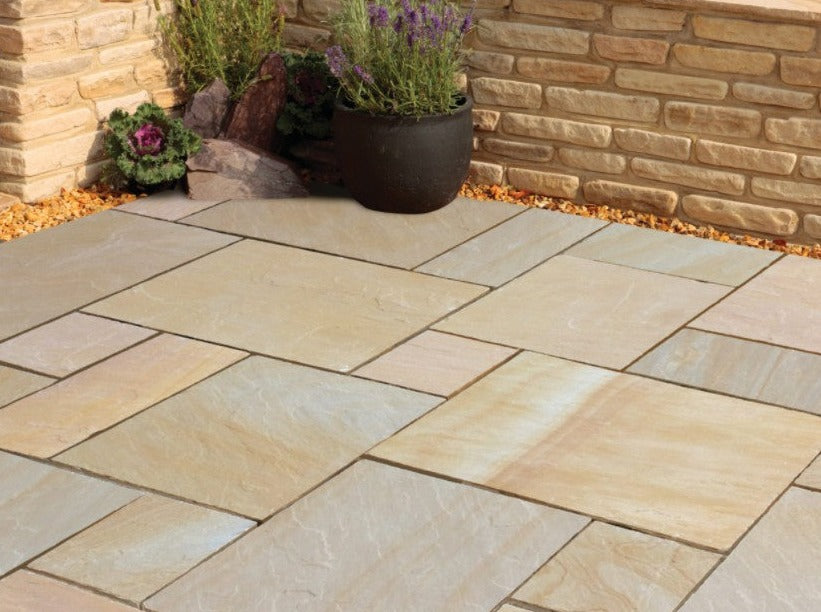 Rippon Buff Natural Stone Paving under £28m² Inc Vat