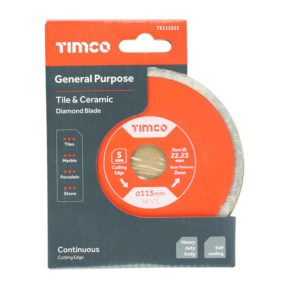 General Purpose Tile & Ceramic Diamond Blade - Continuous 115 x 22.0