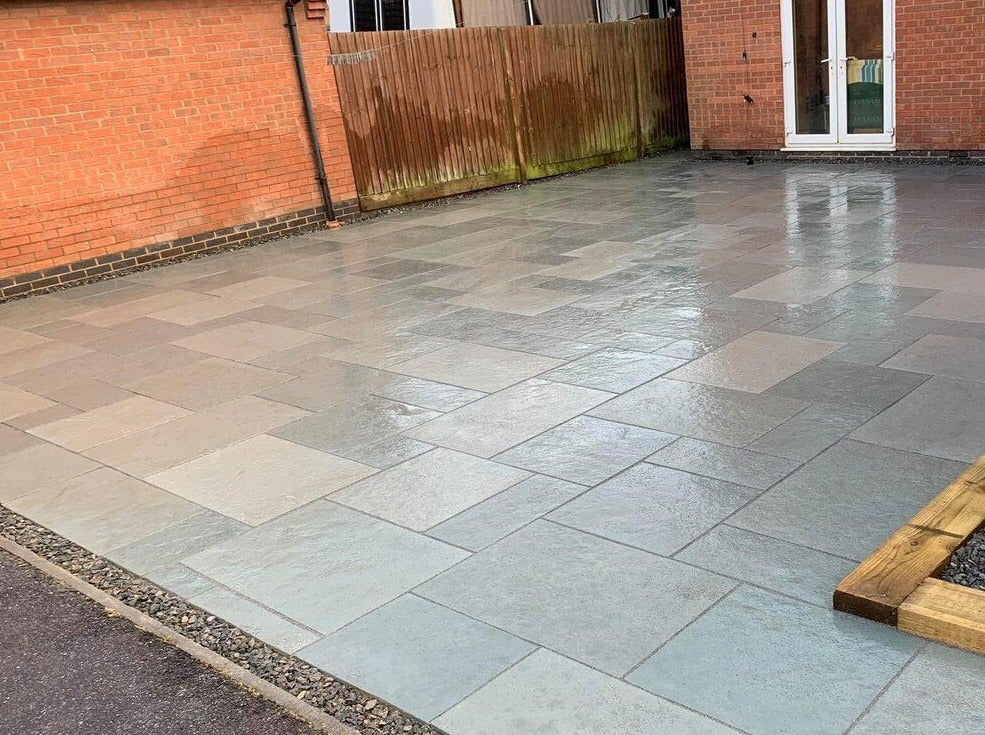 Kota Blue Tumbled & Brushed Natural Limestone Paving under £34m² Inc Vat