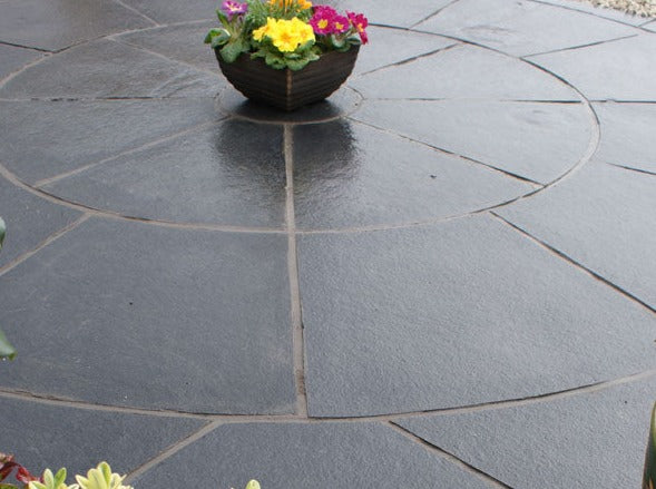 Midnight Black Limestone Circle 2.8m Diameter With Squaring Off Kit £425 Inc Vat