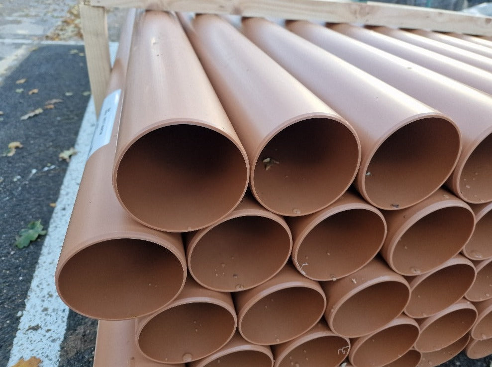 110mm Underground Drainage Pipe 3m, Plain Ended