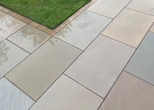 Raj Green Sawn & Honed Natural Stone Paving £300 Inc Vat - Full Packs Only CLEARANCE LINE