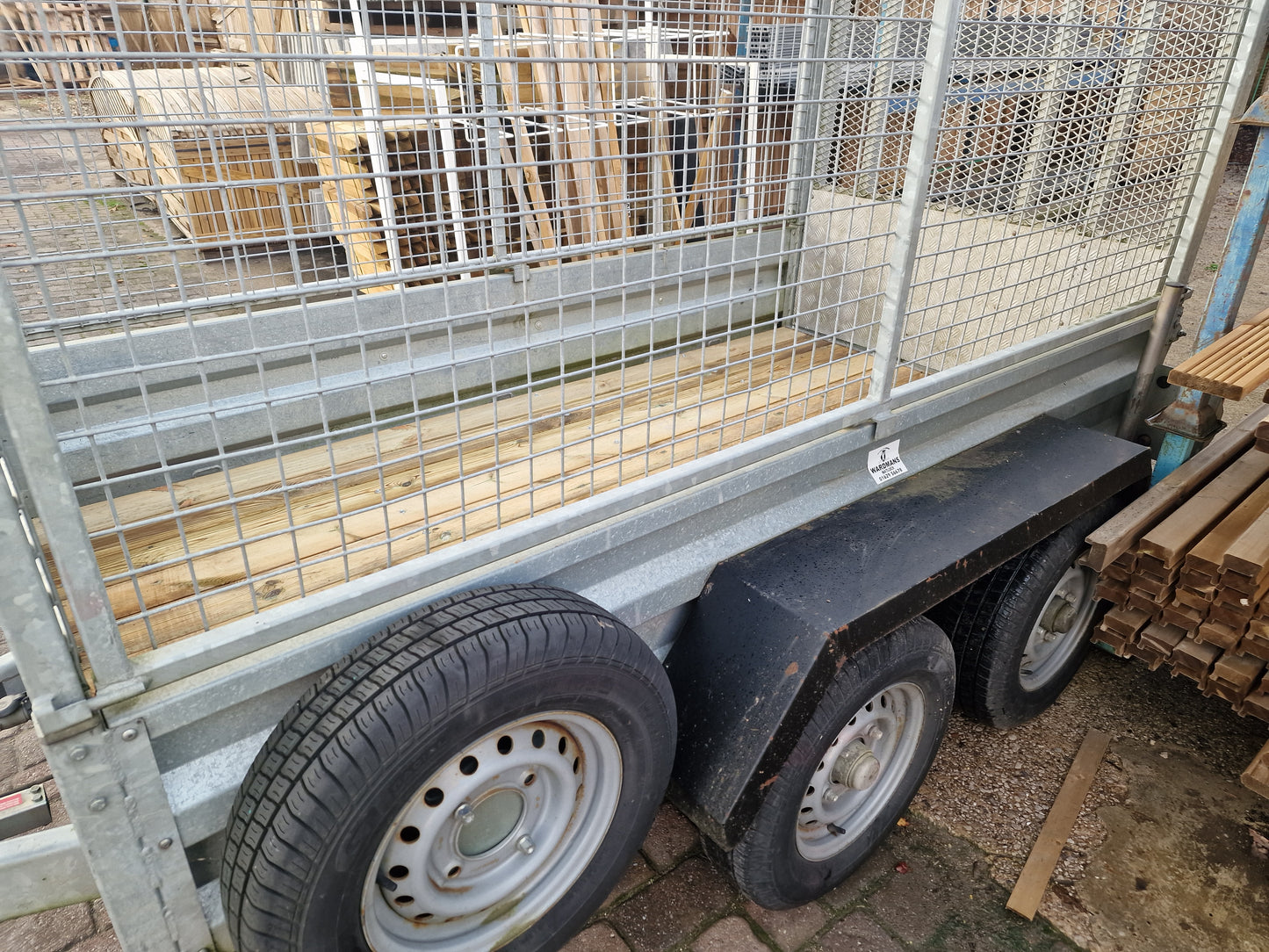 Plant Trailer With Caged Sides & Loading Ramp