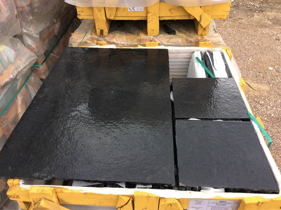 Midnight Limestone Rocks Midnight Black Limestone Paving, Garden Build,Chesterfield, Derbyshire ...