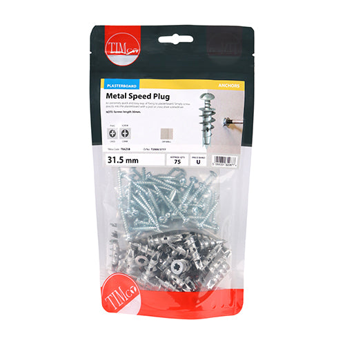 Metal Speed Plugs & Screws - Zinc 31.5mm Bag Of 75