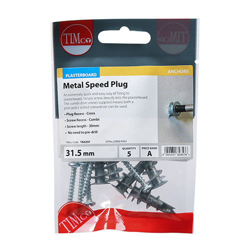 Metal Speed Plugs & Screws - Zinc 31.5mm Pack Of 5
