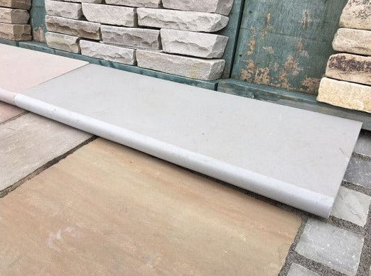 Kandla Grey Natural Stone Coping Stones, Front Bullnosed, Sawn & Honed Top