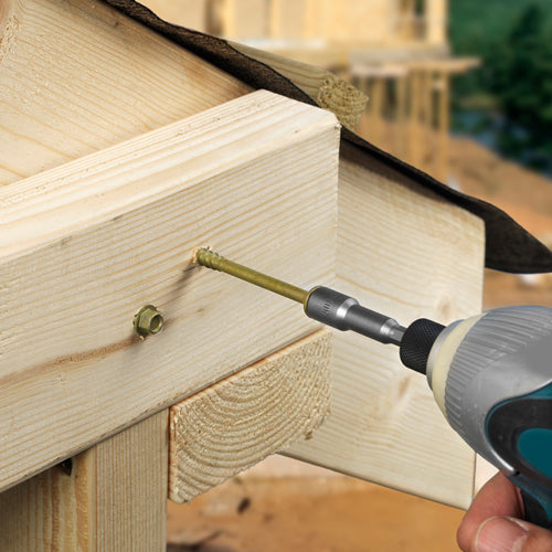 Timber Frame Construction & Landscaping Screws - Hex Head - Green